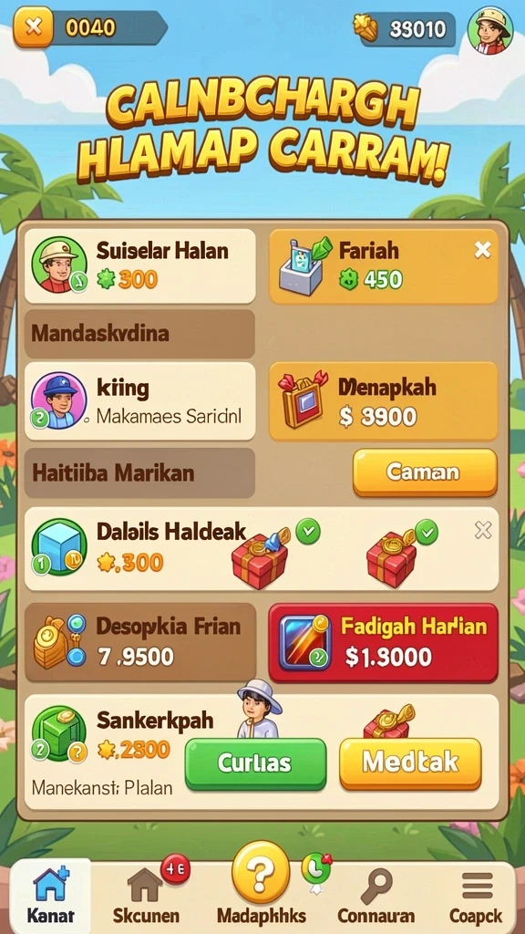 Ilustrasi mesin slot dengan tema petualangan yang mendebarkan.