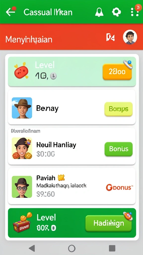 Tantangan dan misi seru dalam setiap level permainan.