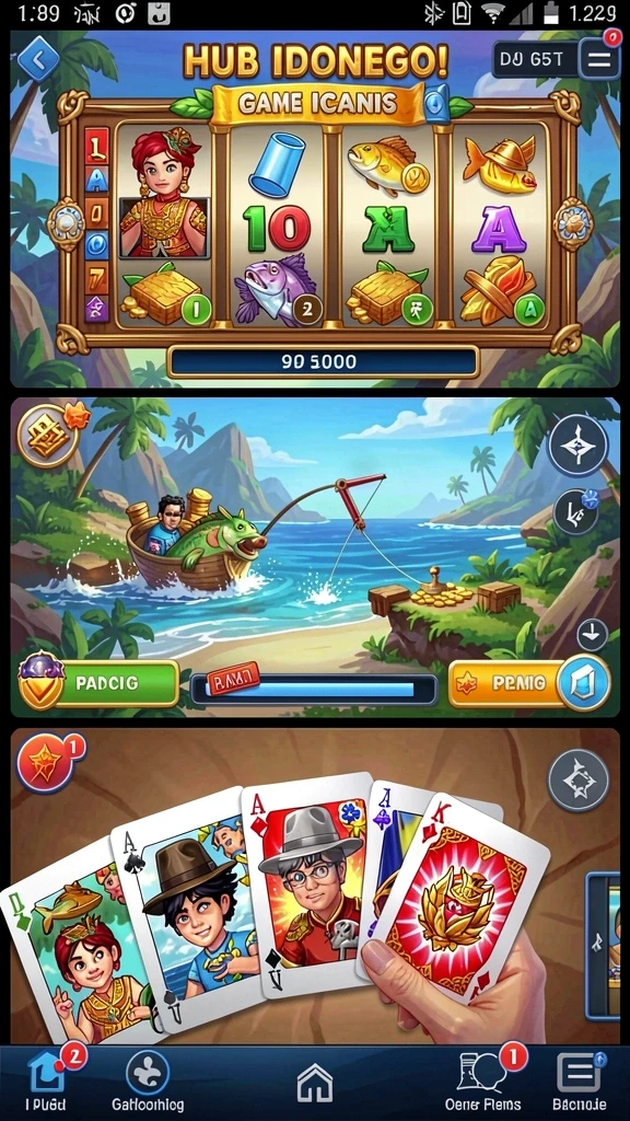 Tampilan awal aplikasi QQ222 yang menarik dan modern.