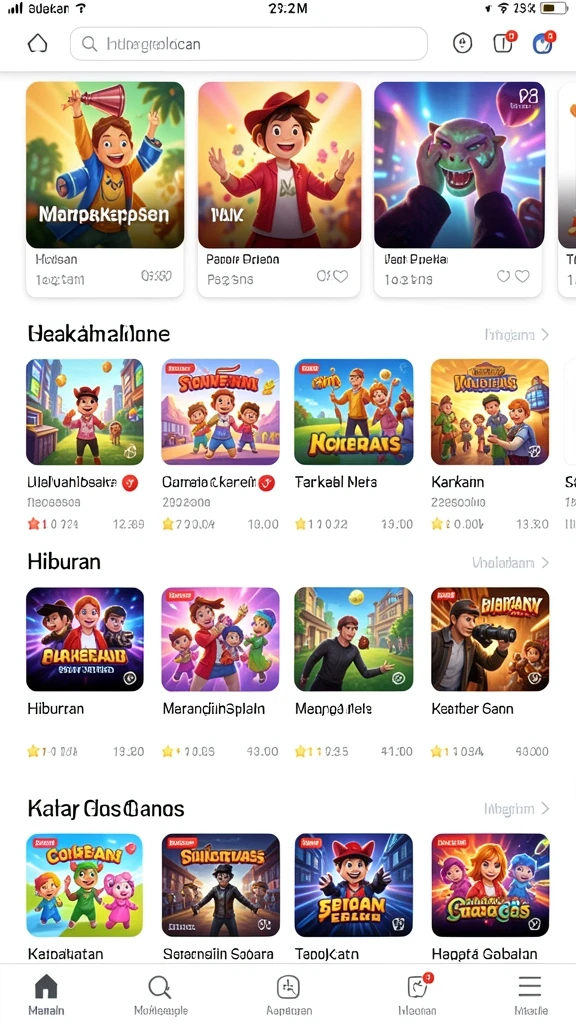 Berbagai karakter unik untuk dipilih.