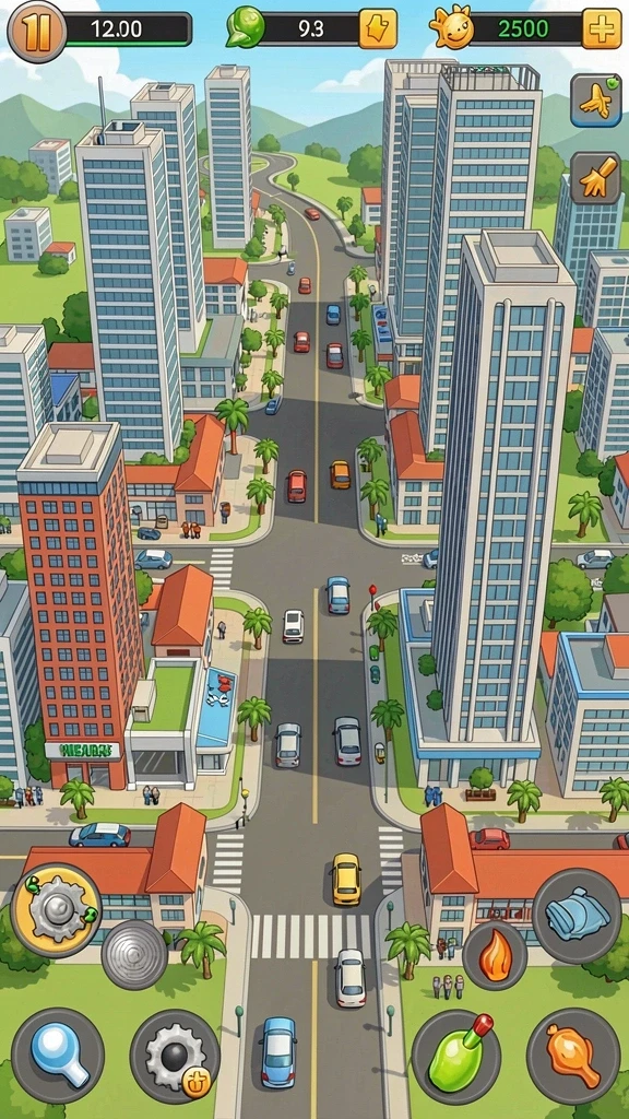 Visualisasi grafis yang menawan dari lingkungan permainan.